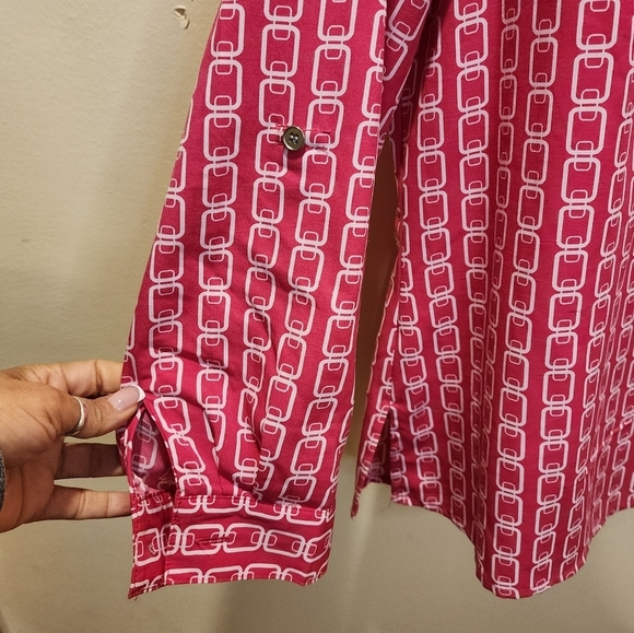 ELEMENTZ Women's Plus size Pink and.White button Down shirt 2X - Picture 5 of 15
